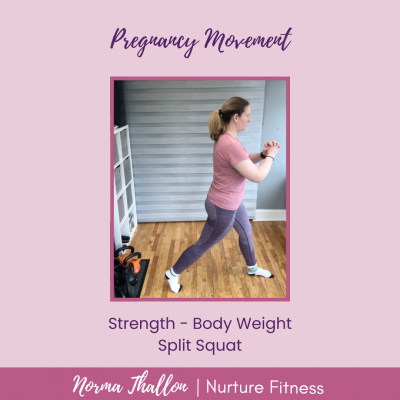 Norma Thallon demonstrating the bodyweight split squat movement